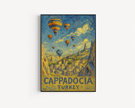 Cappadocia Turkey City Travel Print, Cappadocia Travel Poster Print, Cappadocia Wall Art, Cappadocia Turkey Travel Wall Decor