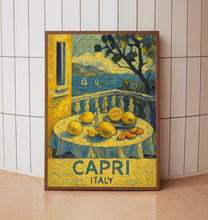 Capri Lemons Travel Poster, Italy Capri Lemons Travel Poster, Travel Wall Art, Italy Artwork, Capri Travel Gift, Lemons Wall Decor