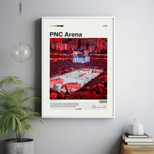 Carolina Hurricanes PNC Arena Poster Mid-Century Modern Hockey Fan Gift Print