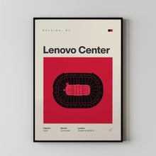 Carolina Hurricanes Poster, Lenovo Center Stadium Print, Mid Century Modern Hockey Post-WQO33U