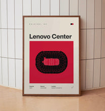 Carolina Hurricanes Poster, Lenovo Center Stadium Print, Mid Century Modern Hockey Post-WQO33U
