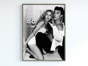 Carrie and Mr Big in Toilet Print, Black and White, Vintage Photography, Bathroom Wall Art, Digital Download, Bathroom Poster, Wall Decor 1753082550