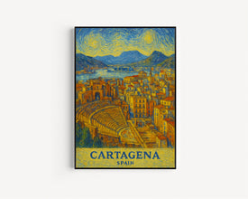 Cartagena Print Spain No 1, Cartagena Photo Poster, Cartagena Travel Wall Art, Cartagena Map Print, Cartagena Van Gogh Style, Cartagena Wall