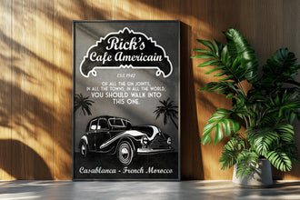 Casablanca Movie Poster Ricks Cafe Americain Retro Kitchen Bar Sign Home Decor Wall Art Print Gift 1159080710