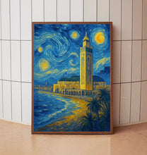 Casablanca Travel Poster - Morocco Wall Art Print, Illustration Artwork, Home & Office decor, Gift idea, Hassan II Mosque Travel print