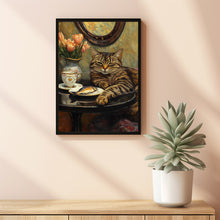 Cat with Coffee - Modern Retro Frameless Canvas Wall Art for Home, Office, Bedroom4