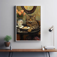 Cat with Coffee - Modern Retro Frameless Canvas Wall Art for Home, Office, Bedroom4