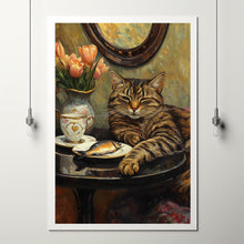 Cat with Coffee - Modern Retro Frameless Canvas Wall Art for Home, Office, Bedroom4