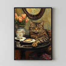 Cat with Coffee - Modern Retro Frameless Canvas Wall Art for Home, Office, Bedroom4