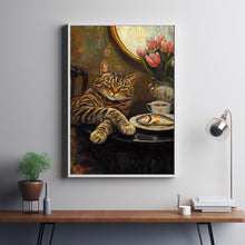 Cat with Coffee - Modern Retro Frameless Canvas Wall Art for Home, Office, Bedroom 3