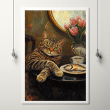 Cat with Coffee - Modern Retro Frameless Canvas Wall Art for Home, Office, Bedroom 3