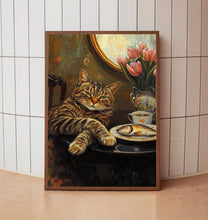 Cat with Coffee - Modern Retro Frameless Canvas Wall Art for Home, Office, Bedroom 3