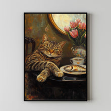 Cat with Coffee - Modern Retro Frameless Canvas Wall Art for Home, Office, Bedroom 3