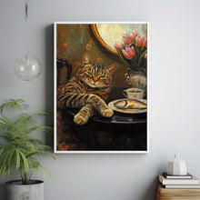 Cat with Coffee - Modern Retro Frameless Canvas Wall Art for Home, Office, Bedroom 3