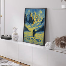 Chamonix Ski Travel Print, Chamonix France Travel Poster, Home Decor Wall Art, France Winter Ski Travel Print, Travel Gifts