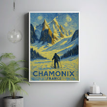 Chamonix Ski Travel Print, Chamonix France Travel Poster, Home Decor Wall Art, France Winter Ski Travel Print, Travel Gifts