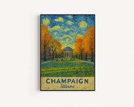 Champaign Travel Print Wall Art, Champaign - Illinois City Print, Champaign Travel Gift, Champaign City Poster, Wall Art, Wall Art