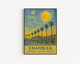 Chandler Poster Print, Chandler Travel Poster, Chandler Van Gogh Style Wall Art, Chandler, Arizona, United States