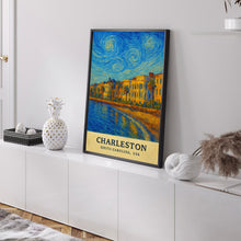 Charleston Print South Carolina No 3, Charleston Photo Poster, Charleston Travel Wall Art, Charleston Map, Charleston Van Gogh Style, USA