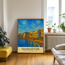 Charleston Print South Carolina No 3, Charleston Photo Poster, Charleston Travel Wall Art, Charleston Map, Charleston Van Gogh Style, USA