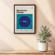 Charlotte Hornets Poster, Spectrum Center Stadium Print, Mid Century Modern Basketball-KOFGMS