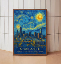 Charlotte Poster Print, Charlotte Travel Poster, Charlotte Van Gogh Style Wall Art, Charlotte, North Carolina, United States