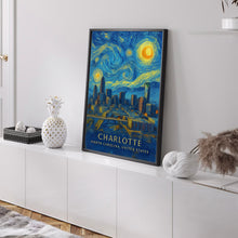Charlotte Poster Print, Charlotte Travel Poster, Charlotte Van Gogh Style Wall Art, Charlotte, North Carolina, United States