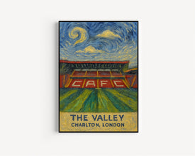 Charlton Athletic Art Print, The Valley Football Stadium, Framed or Unframed Picture