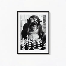 Checkmate Print, Monkey Playing Chess, Black and White Wall Art, Vintage Print, Photography Prints, Museum Quality Photo Art Print 1620779147