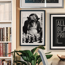 Checkmate Print, Monkey Playing Chess, Black and White Wall Art, Vintage Print, Photography Prints, Museum Quality Photo Art Print 1620779147