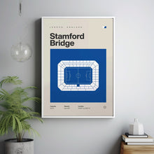 Chelsea Football Poster, Stamford Bridge Stadium Print, Mid Century Modern Soccer Poste-XY0BOY