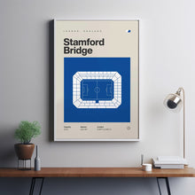 Chelsea Football Poster, Stamford Bridge Stadium Print, Mid Century Modern Soccer Poste-XY0BOY