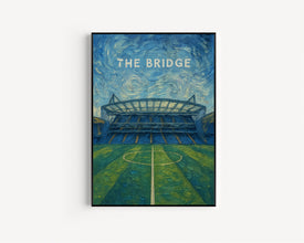 Chelsea 'The Bridge' Stadium Illustration - Contemporary Art Print - UNFRAMED or FRAMED - Perfect Gift for Him - Personalised Text Option