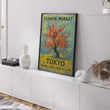 Cherry Blossom Flower Wall Art, Tokyo Japan Flower Market Art Print, Floral Poster Decor, C31-570