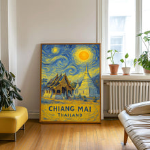 Chiang Mai Poster Print, Chiang Mai Travel Poster, Chiang Mai Van Gogh Style Wall Art, Chiang Mai, Thailand