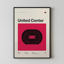 Chicago Basketball Poster, United Center Stadium Print, Mid Century Modern Poster, Spor-U5QXPF