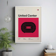 Chicago Basketball Poster, United Center Stadium Print, Mid Century Modern Poster, Spor-U5QXPF