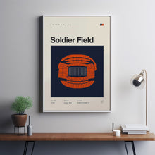 Chicago Bears Poster, Soldier Field Stadium Print, Mid Century Modern Football Poster,-8992TK