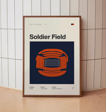 Chicago Bears Poster, Soldier Field Stadium Print, Mid Century Modern Football Poster,-8992TK