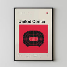 Chicago Blackhawks Poster, United Center Stadium Print, Mid Century Modern Hockey Poste-AA8R24