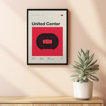 Chicago Blackhawks Poster, United Center Stadium Print, Mid Century Modern Hockey Poste-AA8R24