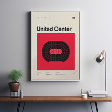 Chicago Blackhawks Poster, United Center Stadium Print, Mid Century Modern Hockey Poste-AA8R24