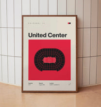 Chicago Blackhawks Poster, United Center Stadium Print, Mid Century Modern Hockey Poste-AA8R24