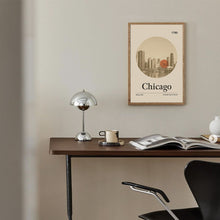 Chicago City Poster  Minimalist Art Print  City Poster  Mid Century Poster  Travel Print Art  Retro City Poster  Illinois Poster 1555537475