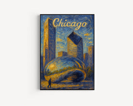 Chicago Cloud Gate Skyline Postcard