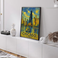 Chicago Travel Poster, Chicago Poster Print, Chicago City Wall Art, Chicago Illinois Travel Wall Art, Traveler Poster Home Decor