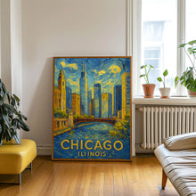 Chicago Travel Poster, Chicago Poster Print, Chicago City Wall Art, Chicago Illinois Travel Wall Art, Traveler Poster Home Decor1