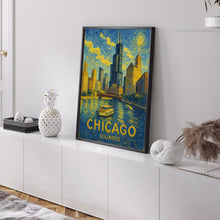 Chicago Travel Poster, Chicago Poster Print, Chicago City Wall Art, Chicago Illinois Travel Wall Art, Traveler Poster Home Decor (2)