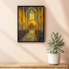 Christian Artwork Church Wall Art, Serene Portrait Print of vintage Church Painting Poster Art  Jesus