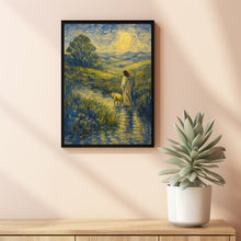 Christian Artwork Jesus with Lamb Wall Art, Serene landscape Print of vintage Jesus Poster Art